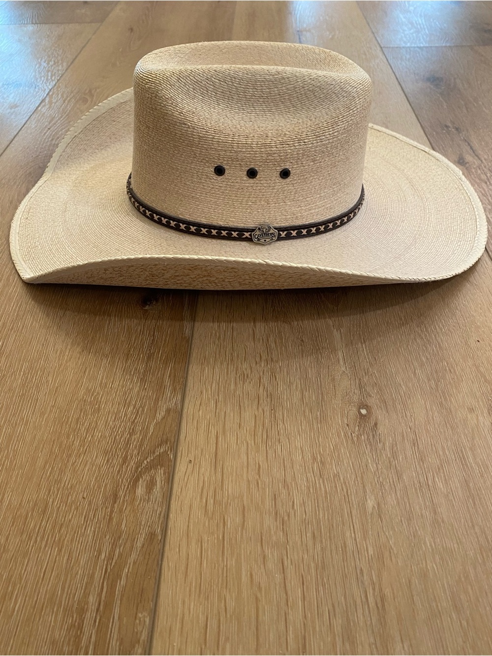 Cavender’s Straw Cowboy Hat Kids 7 Decorative Band Concho Western Rodeo Ranch